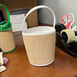 Tan and White Woven Basket